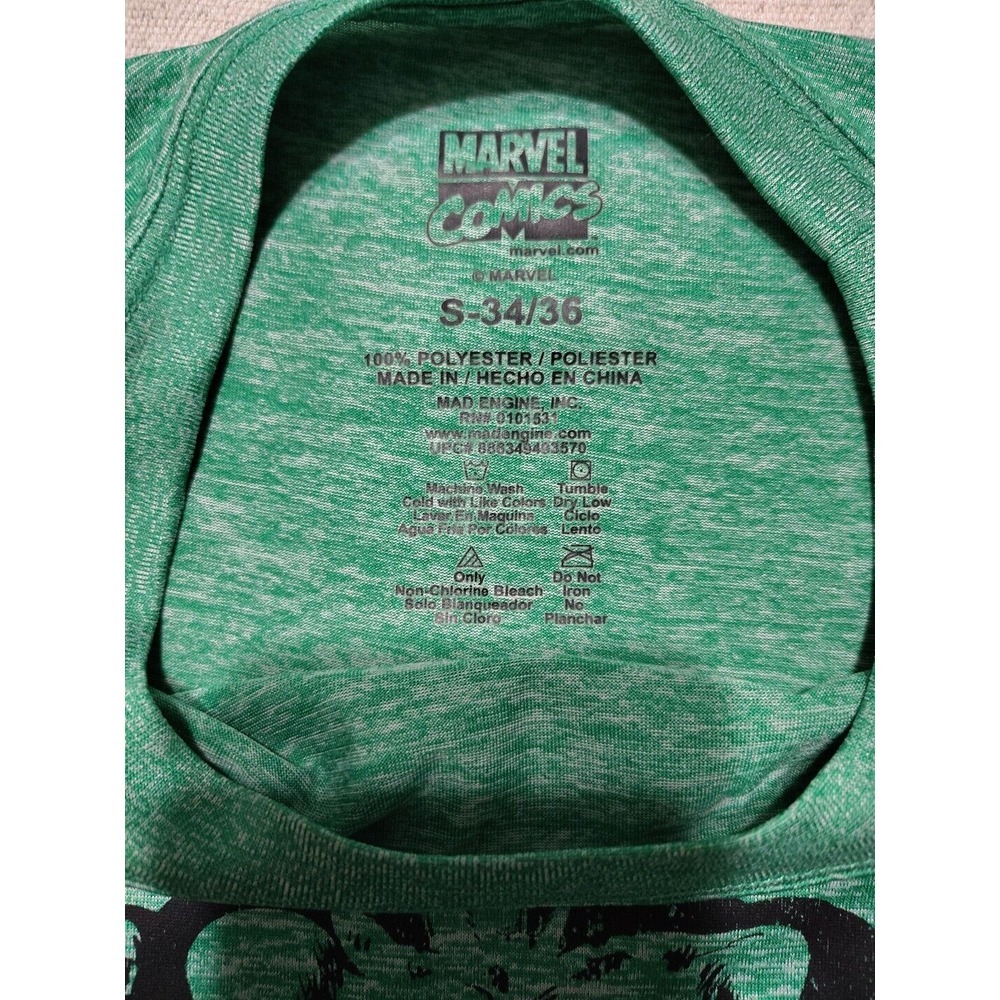 Marvel Hulk I'd Flex But I Like This Shirt Green Size Large Short Sleeve Shirt F - Picture 5 of 8